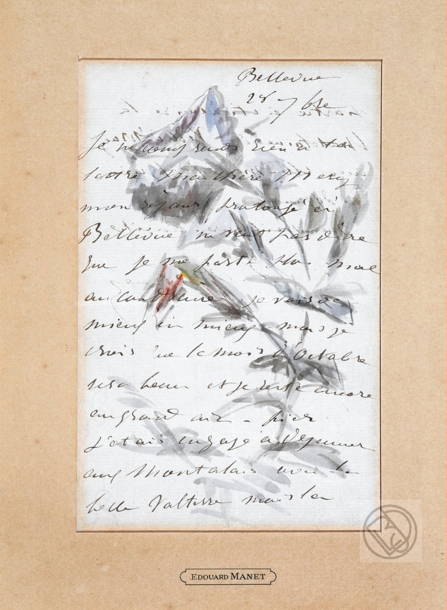 Lettre autographe signée d'Edouard Manet à Méry Laurent